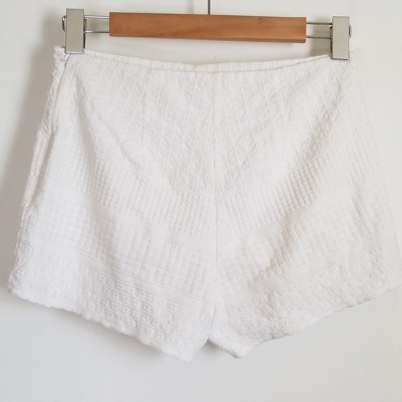 Free People White Embroidered Lined Shorts - Picture 3 of 6